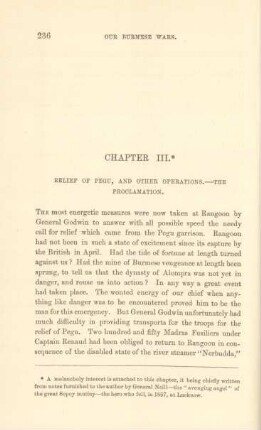 Chapter III. Relief of Pegu, and other operations. - The proclamation