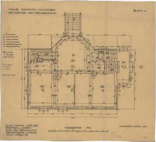 Fischer, Theodor; München - Laim; Haus Schätz - Grundriss EG