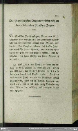 Die Mansfeldschen Bergleute rächen sich an den plündernden Ottoschen Jägern