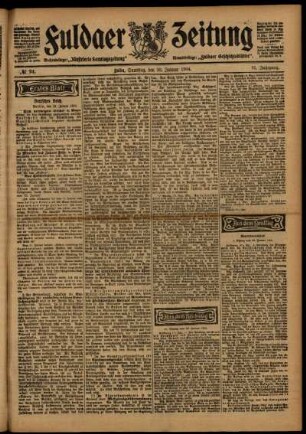 Erste Ausgabe vom Samstag, den 30. Januar 1904.