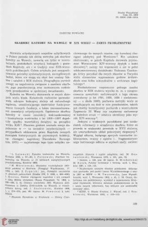 3: Skarbiec katedry na Wawelu w XIX wieku - zarys problematyki