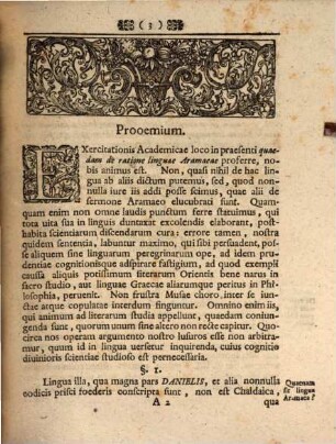 Exercitatio Academica De Lingva Aramaea