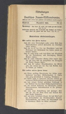 Nr. 12. Dezember 1919