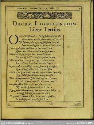 Ducum Lignicensium Liber Tertius