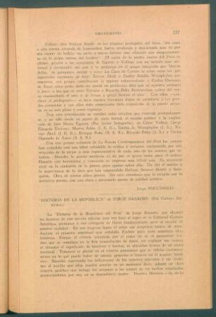 "Historia de la República" de Jorge Basadre (Ed. Cultura Antártica)