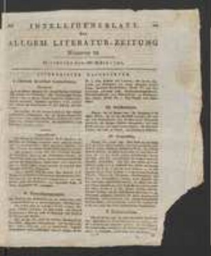 Inserat [in: Intelligenzblatt der Allgemeinen Literatur-Zeitung, Nr.29, Sp.225-226]
