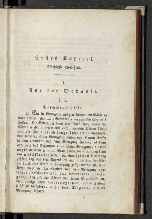 Erstes Kapitel. Nöthigste Vorlehren.