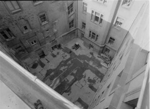 Dresden-Altstadt, Ständehaus, großer Innenhof nach Abbruch der Einbauten. Ansicht vom Dach