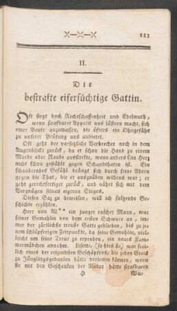II. Die bestrafte eifersüchtige Gattin.