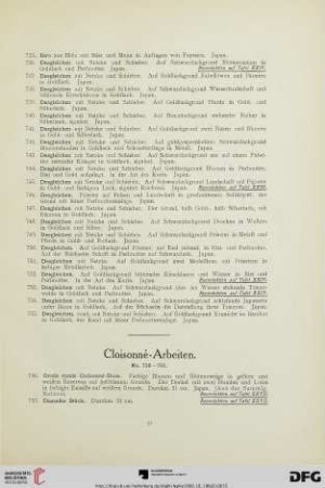 Cloisonné-Arbeiten. (Nr. 756-791)