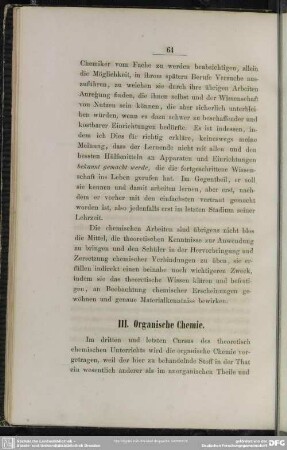 III. Organische Chemie