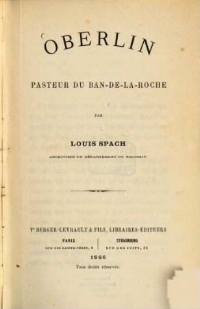 Oberlin pasteur du Ban-de-la-Roche