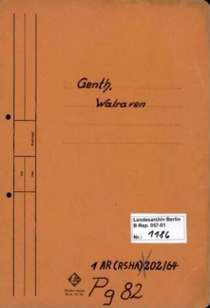 Personenheft Walraven Geuth (*18.01.1913), SS-Hauptsturmführer