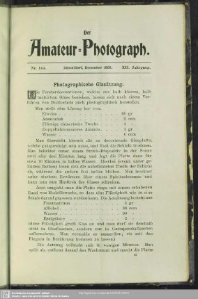 Photographische Glasätzung