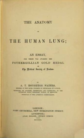 The anatomy of the human lung