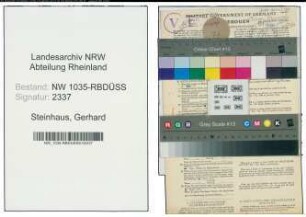 Entnazifizierung Gerhard Steinhaus , geb. 04.02.1897 (Kaufmaennischer Angestellter)