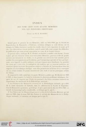 12: Index des noms cités quatre mémoires sur les peintures orientales