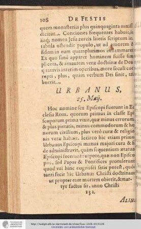 Urbanus, 25. Maÿ.