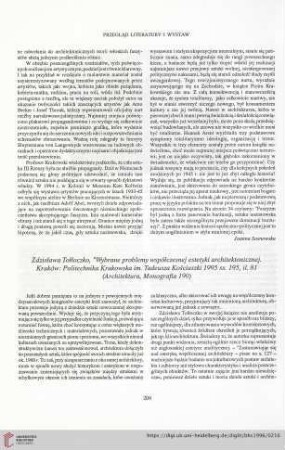 58: [Rezension von: Zdzisława Tołłoczko, Wybrane problemy współczesnej esetyki architektonicznej]