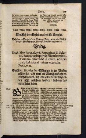 207-212, Am Fest der Erfindung des heiligen Creutzes