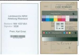 Entnazifizierung Karl Ernst Prein , geb. 19.02.1888 (Architekt)