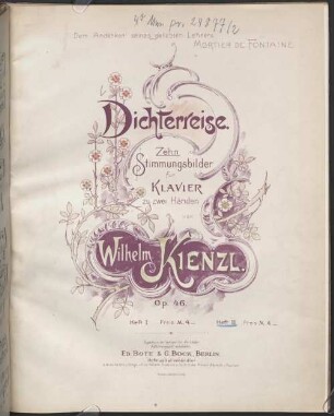 Dichterreise : 10 Stimmungsbilder für Klavier zu 2 Hdn. ; op. 46, 2. 31 S.