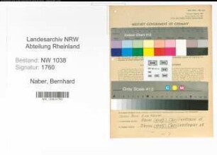 Entnazifizierung Bernhard Naber , geb. 28.05.1895 (Bahnbeamter)