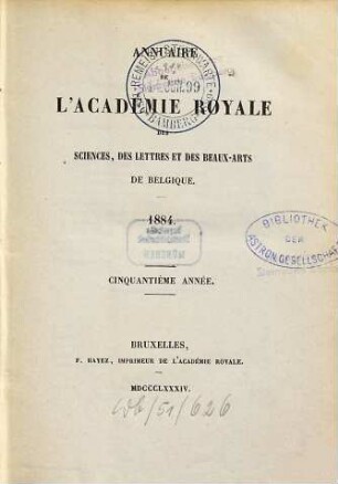 Annuaire. 50. 1884