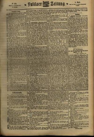 Zweite Ausgabe vom Mittwoch, den 08. November 1911.