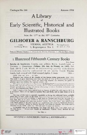I. Illustrated Fiftheen Century Books (Nr. 1 - 7)
