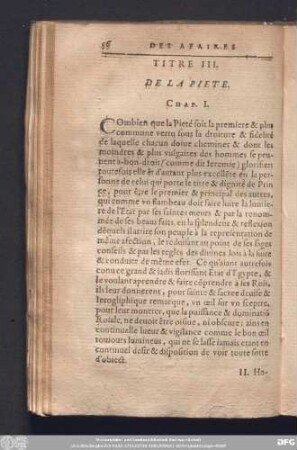 Titre III. De La Piete.