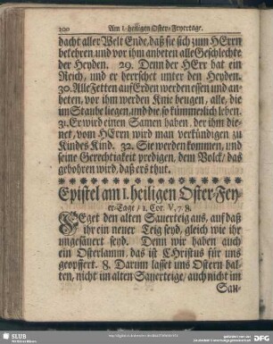 [Am I. heiligen Oster-Feyertage]