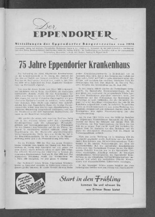 75 Jahre Eppendorfer Krankenhaus