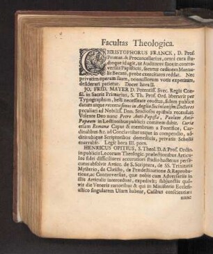Facultas Theologica.
