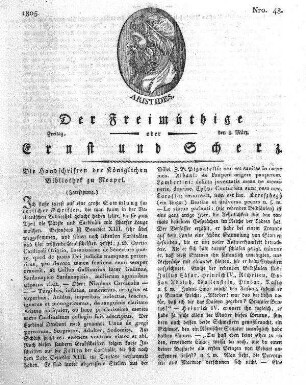 Nro. 48, Freitag, den 8. März 1805