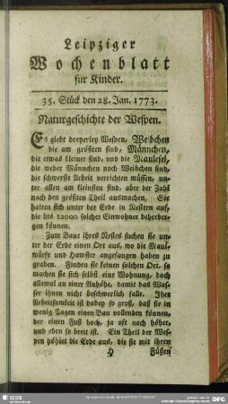 35. Stück den 28. Jan. 1773