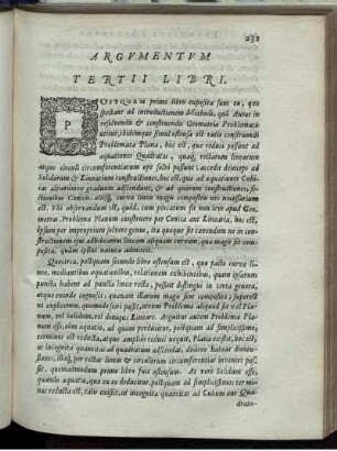 Argumentum Tertii Libri.