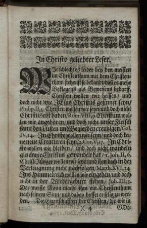 In Christo geliebter Leser.
