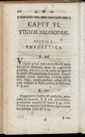 Caput VI. Utilitas Philosophiae.