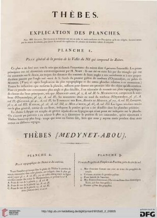 Thèbes: Explication des planches (1)