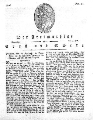 Nro. 81, Donnerstag den 24. April 1806