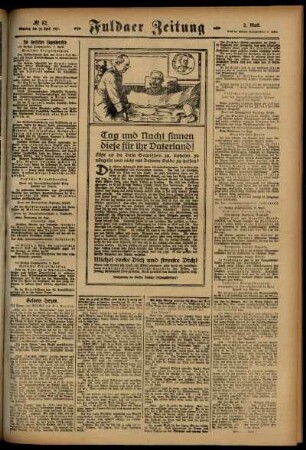 Zweite Ausgabe vom Dienstag, den 10. April 1917.
