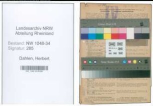 Entnazifizierung Herbert Dahlen , geb. 11.10.1909 (Apotheker)