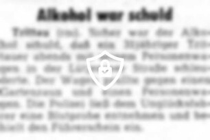Alkohol war schuld