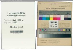 Entnazifizierung Josef Mueller , geb. 28.10.1894 (Rektor)