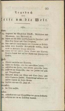 Tagebuch der Reise um die Welt