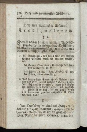 Drey und zwanzigster Abschnitt. Teerschwelerey.