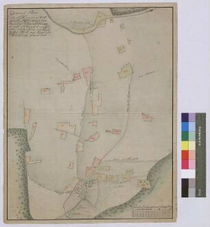 Generalplan über sämtliche zu dem Bauereibestandhof eingehörigen Feldungen und Wiesen, welche teils auf Waldzeller, teils auf Steinfelder Markung gelegen sind (Inselkarte)