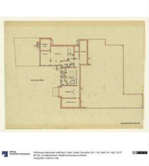 Wohnhaus Alexander Hoffmann, Wien, Keller, Grundriss, M 1:100