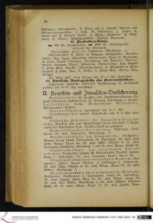 II. Kranken- und Invaliden-Versicherung.